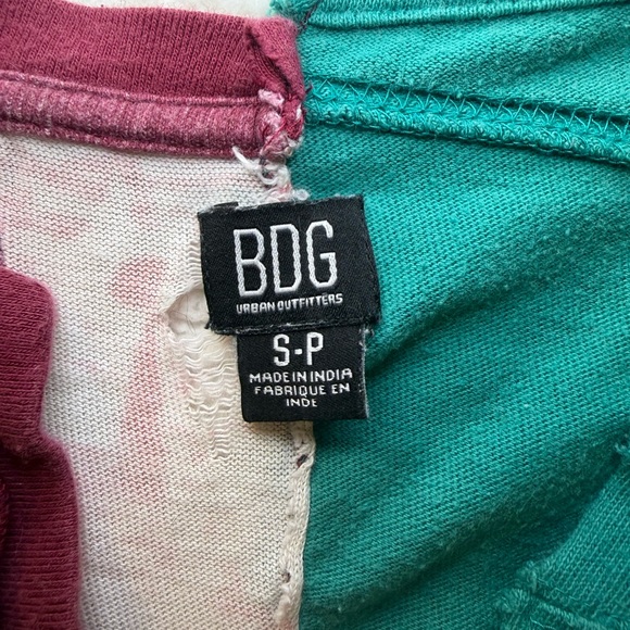 BDG Maroon and Teal Short Sleeve Mini Tee - Picture 3 of 4